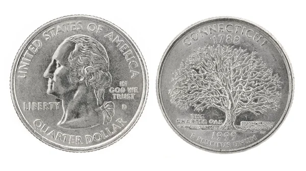 Quarter Dollar Connecticut — Stock Photo, Image