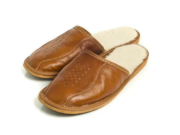 Pair of men's house slippers — Stock Photo, Image