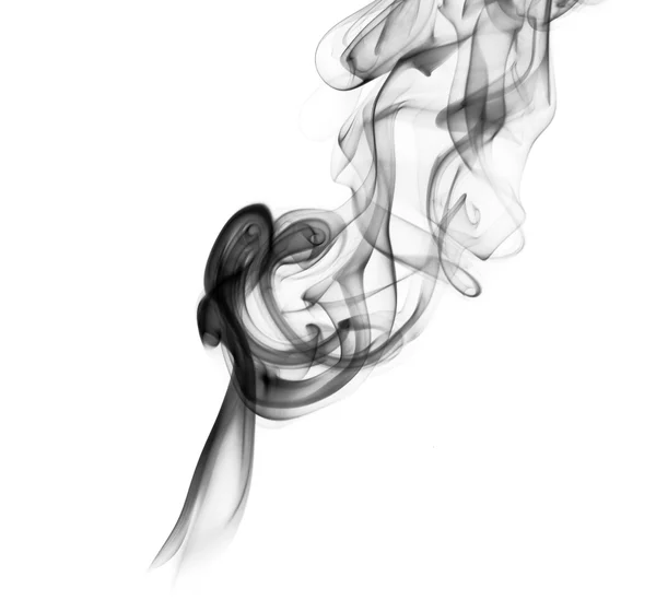 Curvas de fumaça abstratas sobre o branco — Fotografia de Stock