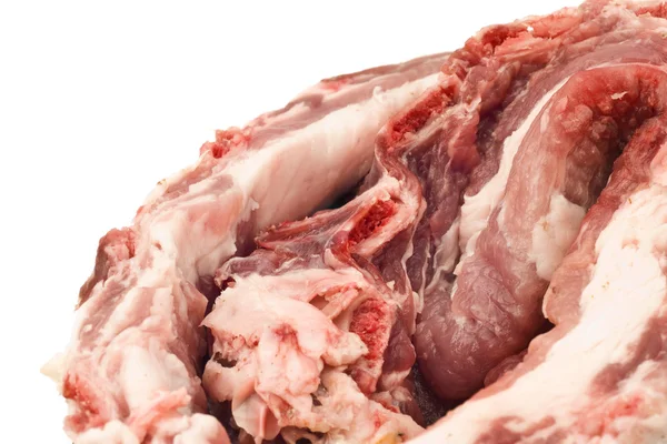 Nahaufnahme von rohem Fleisch isoliert — Stockfoto
