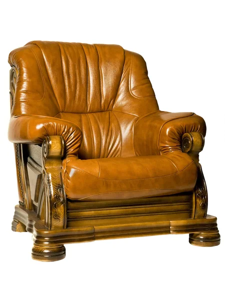 Cosy Antique leather armchair — Stock Photo, Image