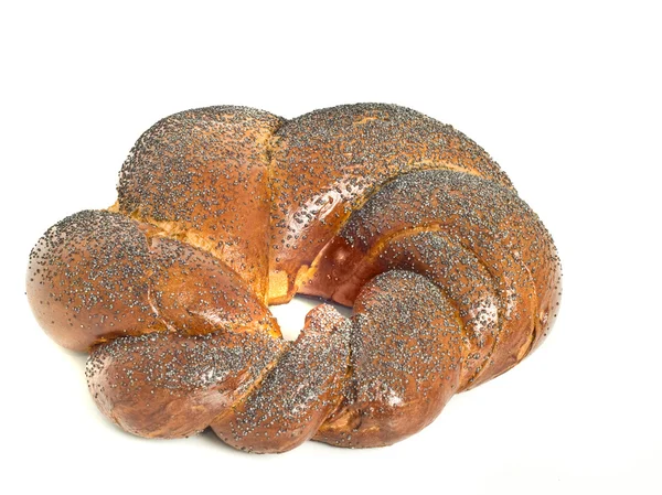 Sabroso bagel con semillas de amapola aisladas —  Fotos de Stock