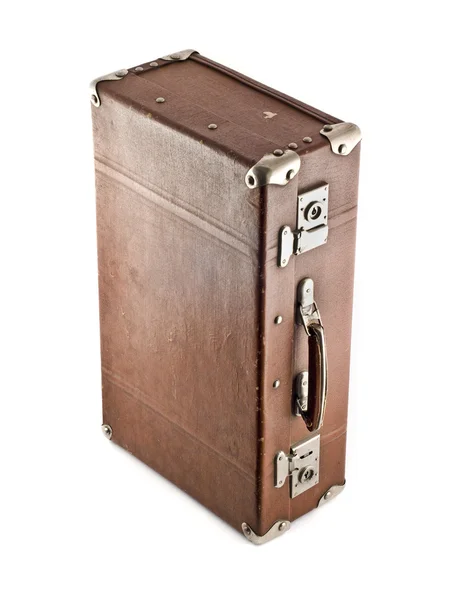 Traveling - aged suitcase isolated — Stock Photo, Image