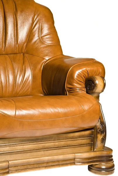 Розкішне шкіряне крісло ізольоване — стокове фото
