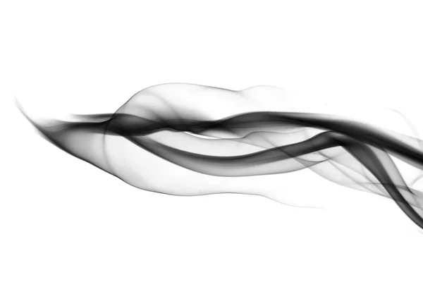 Μαύρο καπνό κύματα πάνω από λευκό — Φωτογραφία Αρχείου