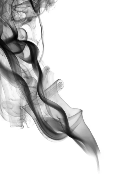 Abstraktní křivky kouře nad bílá — Stock fotografie