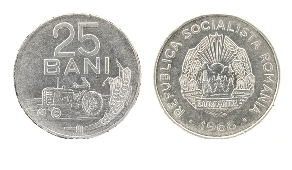 25 bani - rumuński pieniądze — Zdjęcie stockowe