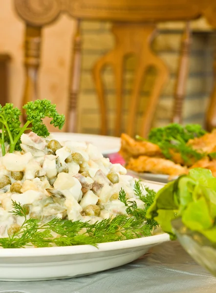 Banquet - Russian salad — Stock Photo, Image