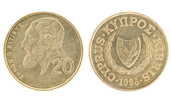 Dinheiro de Chipre - 20 centavos — Fotografia de Stock