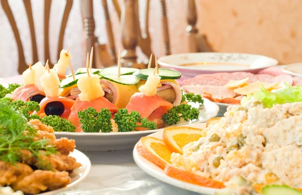 Tasty Canape. Banquet in the restaurant — Stock Photo, Image
