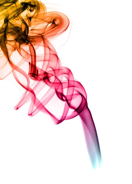 Fényes színes füst absztrakt formák felett fehér — Stock Fotó