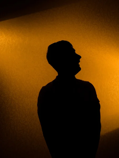 Studio shot - silhouette of man — Stock Photo, Image