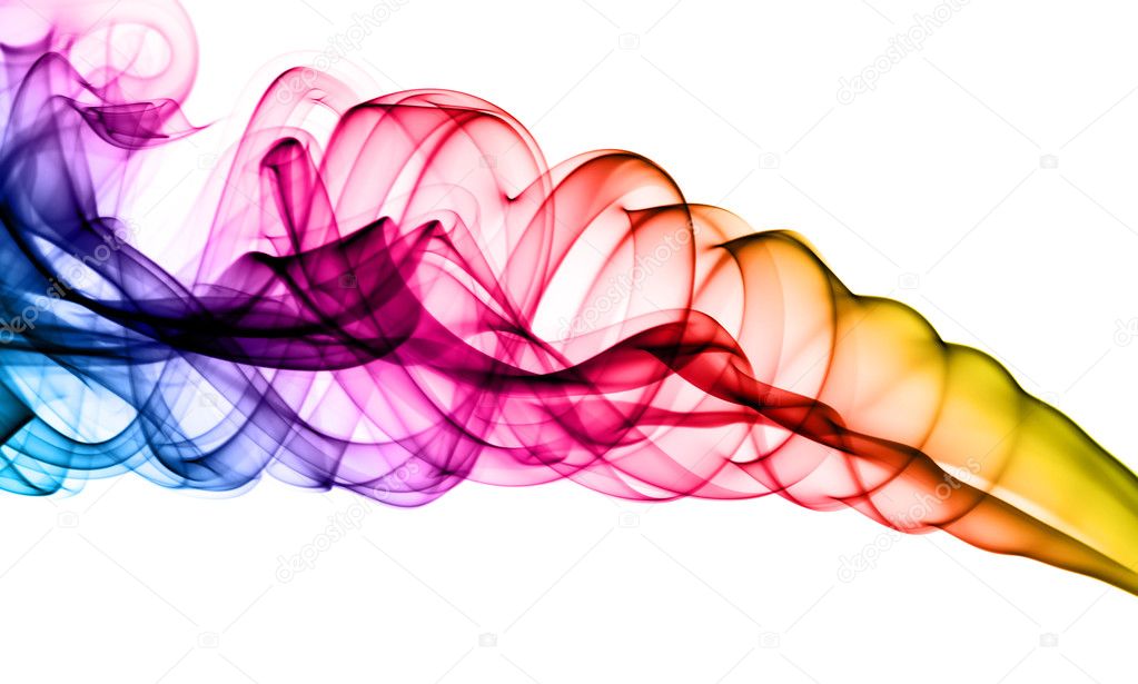 Bright colorful fume abstract curves