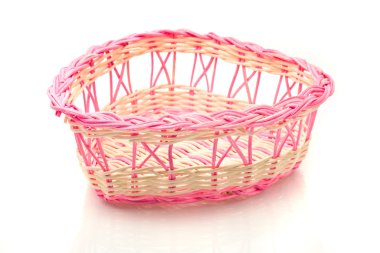 Valentines day - Pink woven basket clipart