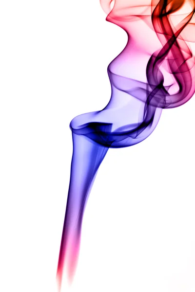 Fényes színes füst absztrakt formák felett fehér — Stock Fotó
