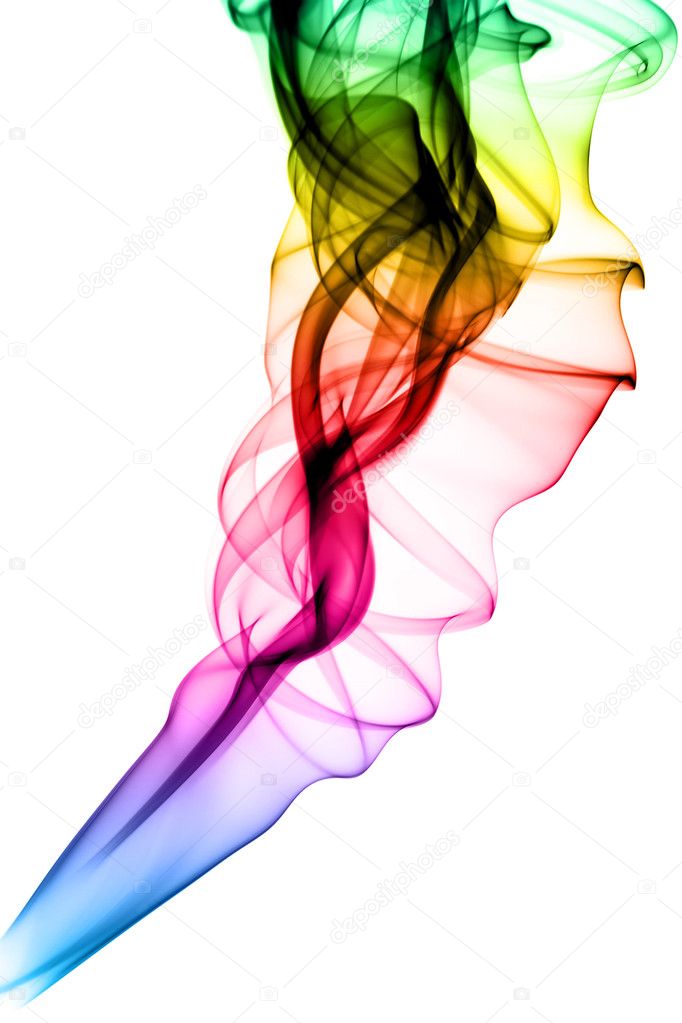 Bright colored puff of smoke abstract shapes