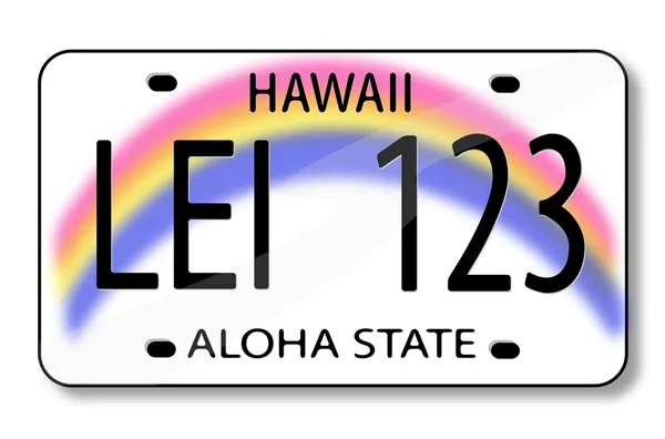 Vector of a Hawaiian license plate — Stock Vector