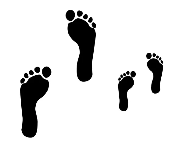 Fußabdrücke von Eltern und Kind — Stockvektor
