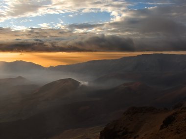 Sunrise over the Haleakala crater, Maui clipart