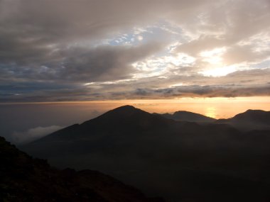 Sunrise over the Haleakala crater, Maui. clipart