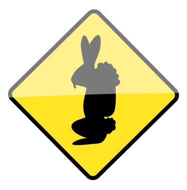 Easter bunny warning sign clipart