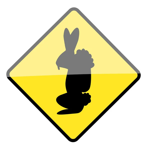 stock vector Easter bunny warning sign