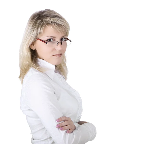 Il business giovane donna in occhiali — Foto Stock
