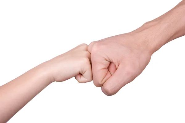 Fist of the man and the child — Stock Photo, Image