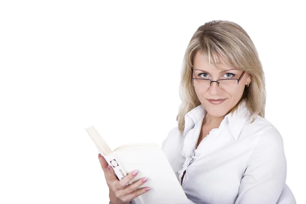 The blonde with the book — Stock Photo, Image