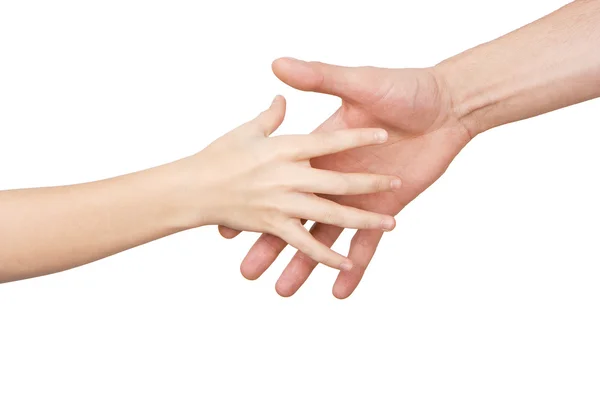 Hands of the child and the man — Stock Photo, Image