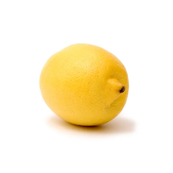 Κίτρινο λεμόνι σε λευκό φόντο — Φωτογραφία Αρχείου