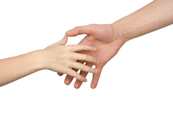 Hands of the child and the man — Stock Photo, Image