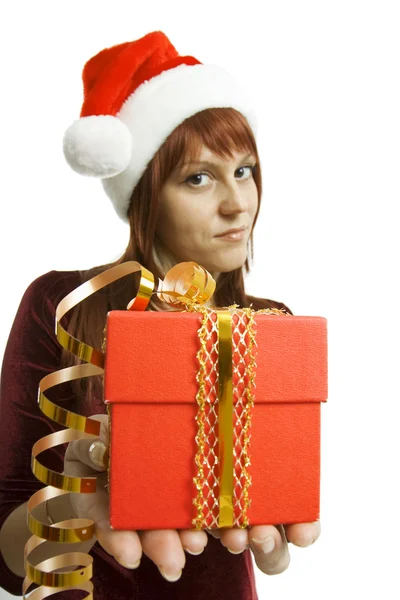 The girl submits a gift — Stock Photo, Image