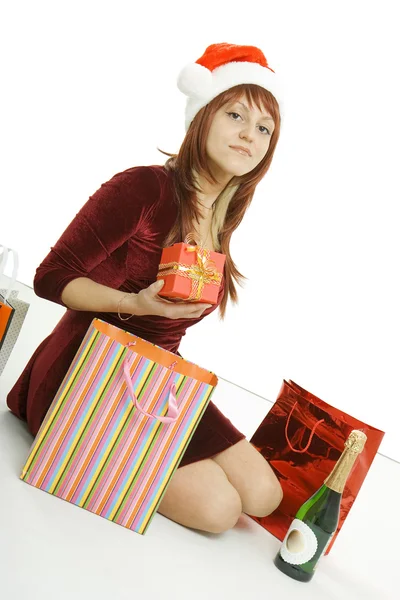 Dívka s nákupy — Stock fotografie