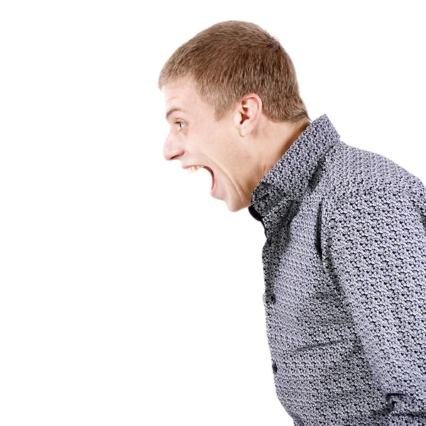 Mladý muž křičí — Stock fotografie
