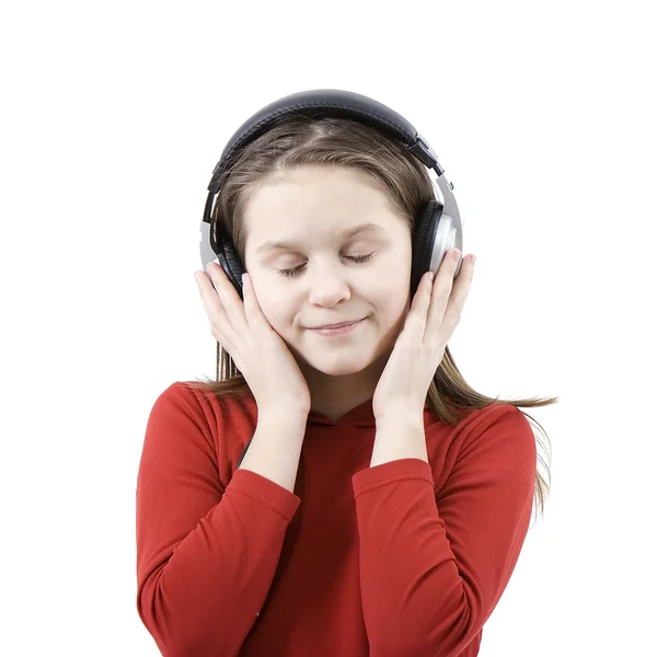 A criança ouve música — Fotografia de Stock