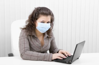 The woman in medical mask clipart