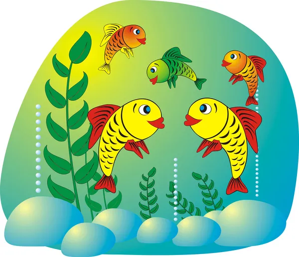 Ilustración de un pez de dibujos animados — Vector de stock