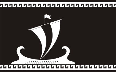 Greece ancient ship silhouette clipart