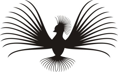 The exotic bird has spread wings clipart