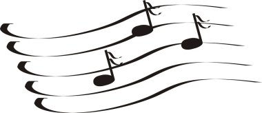 Notes a treble clef clipart