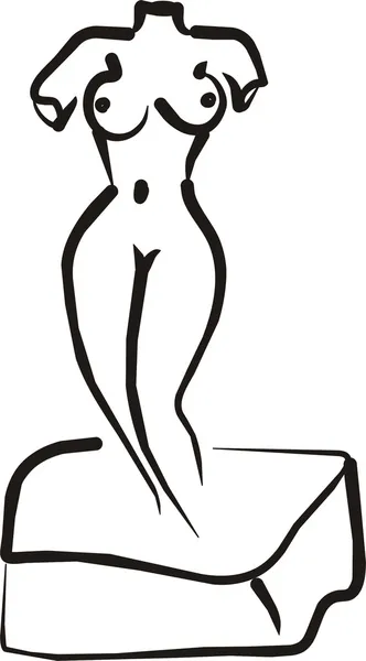Kvinnan kropp skulptur — Stock vektor