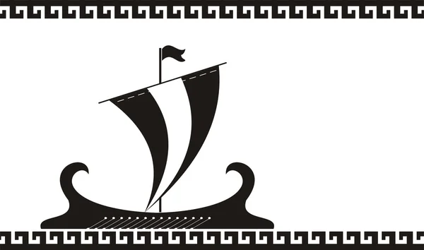 Greece ancient ship silhouette — Stock Vector