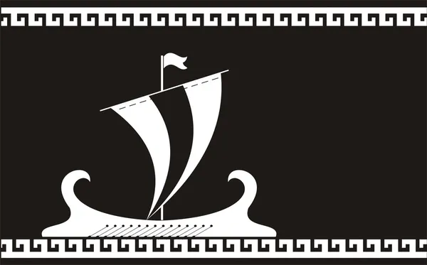 stock vector Greece ancient ship silhouette