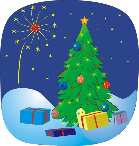 Christmas tree background illustration — Stock Vector