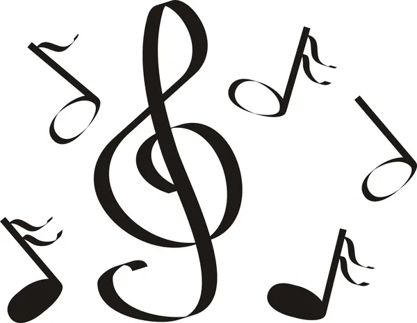Notes de musique un aigu — Image vectorielle