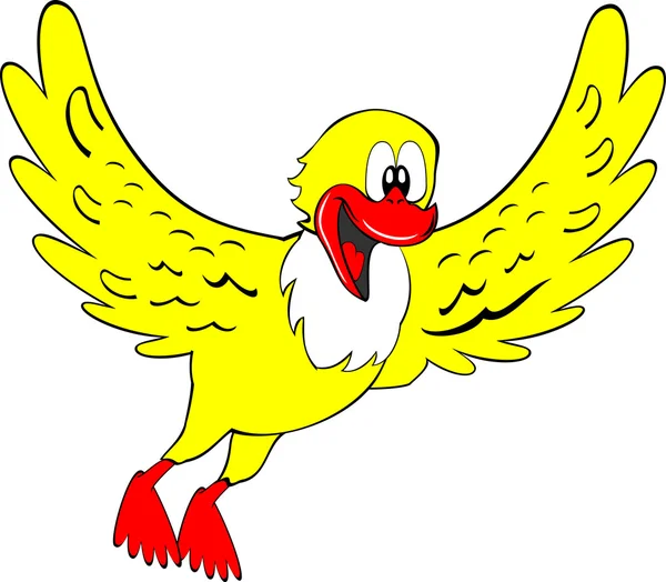 Gelbe fröhliche Ente — Stockvektor