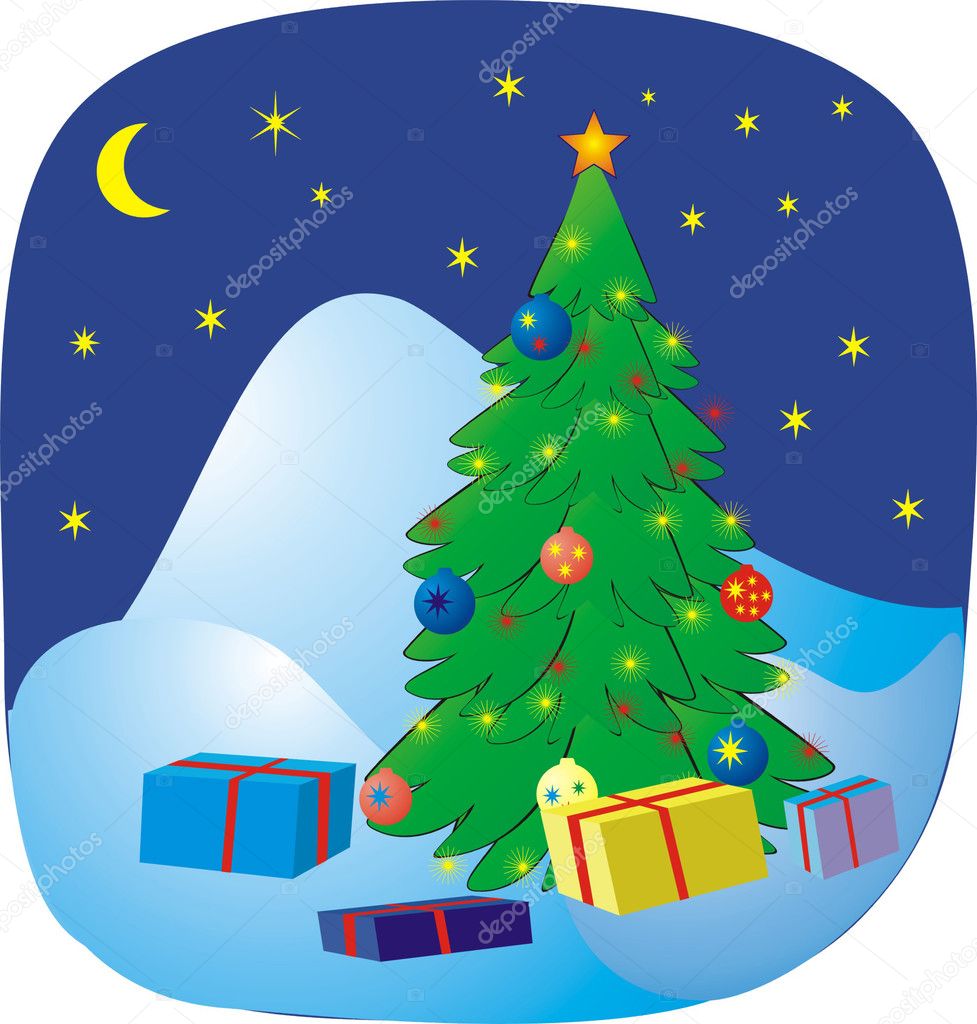Christmas tree background illustration