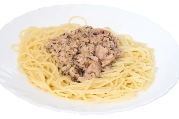 Spaghetti con tonno 2 — Foto Stock