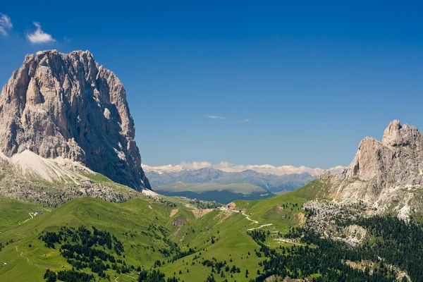 Sella projít, italské Dolomity — Stock fotografie